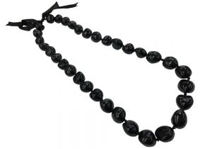 Kukui Nut Lei Necklace - Black