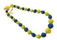 Kukui Nut Necklace - Yellow & Blue