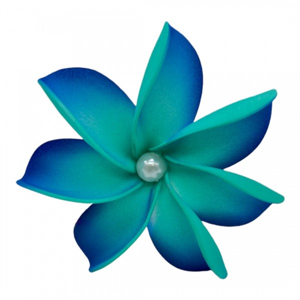 Plumeria Flower w/White Pearl on Stick