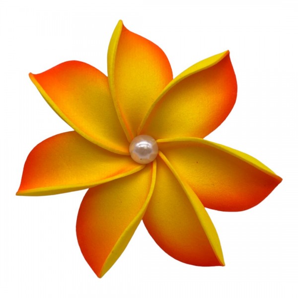 Plumeria Flower w/White Pearl on Stick