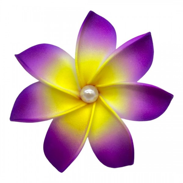 Plumeria Flower w/White Pearl on Stick