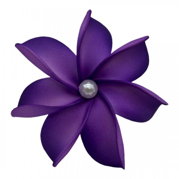 Plumeria Flower w/White Pearl on Stick