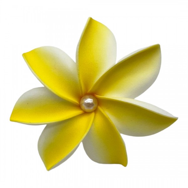 Plumeria Flower w/White Pearl on Stick
