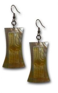 Tahitian Style Gold Mother of Pearl Shell Earrings