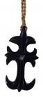 Buffalo Horn Cross With Abalone Inlay
