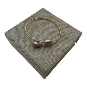 Adjustable Open Cuff Pearl Bracelet