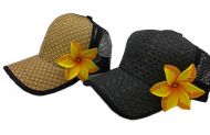 Brown or Black Cap with Yellow Flower