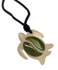 Bone Turtle with Jade Inlay Necklace