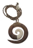 Koa Wood & Bone Circle of Life Necklace