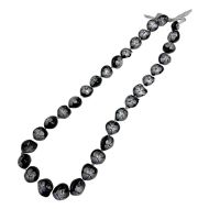 Kukui Nut Lei Necklace - Silver Hibiscus