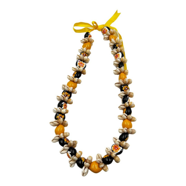 Kukui Lei Necklace - Cowry Shell (Yellow)