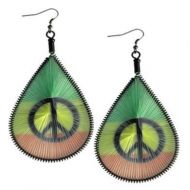 Rasta Dream Catcher with Peace Sign Earrings