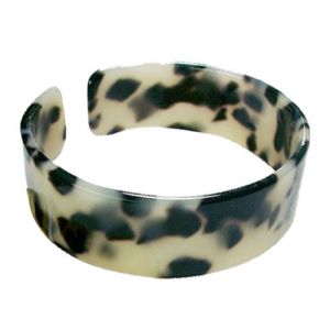 Faux Turtle Shell Bracelet - 2.0cm - White